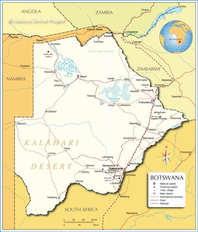 Botswana Country Map