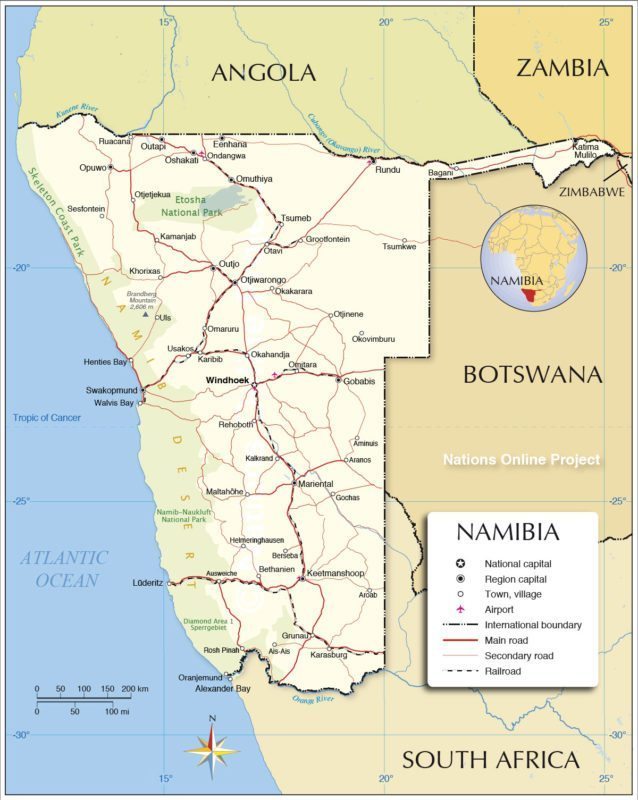 Namibia Country Map