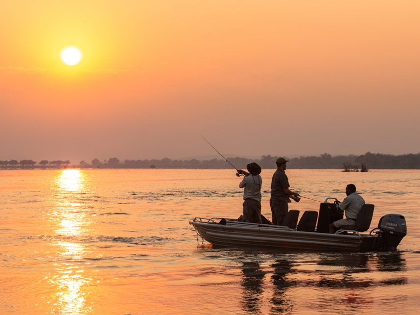 Fishing the mighty Zambezi at Sunset - Zimbabwe