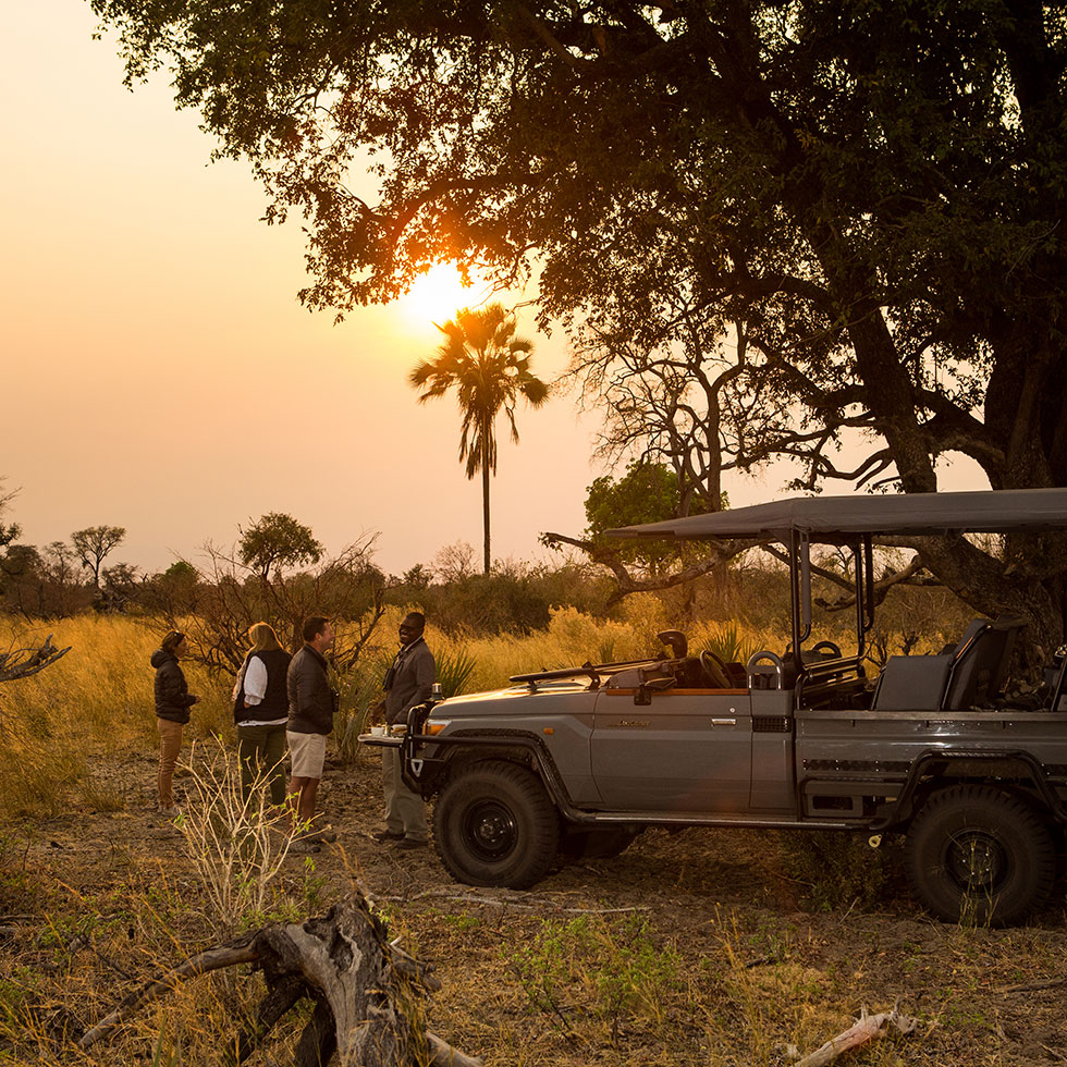 Enjoying a sundowner in the Okavango Delta - Botswana